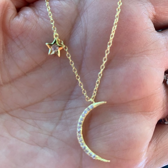 Jewelry - GOLD PLATED MOON AND SUN NECKLACE